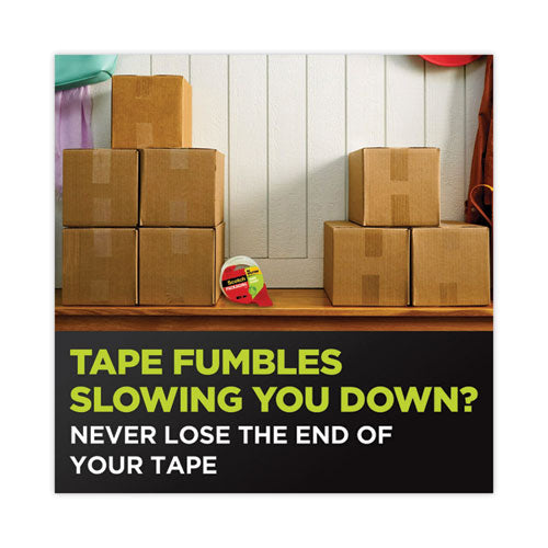 Image of Scotch® Sure Start Packaging Tape With Dispenser, 1.5" Core, 1.88" X 22.2 Yds, Clear