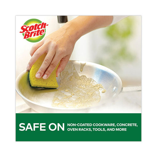 Image of Scotch-Brite® Heavy-Duty Scrub Sponge, 4.5 X 2.7, 0.6" Thick, Yellow/green, 6/pack