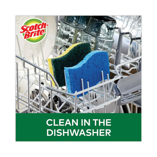 Image of Scotch-Brite® Heavy-Duty Scrub Sponge, 4.5 X 2.7, 0.6" Thick, Yellow/green, 6/pack