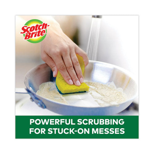 Image of Scotch-Brite® Heavy-Duty Scrub Sponge, 4.5 X 2.7, 0.6" Thick, Yellow/green, 6/pack