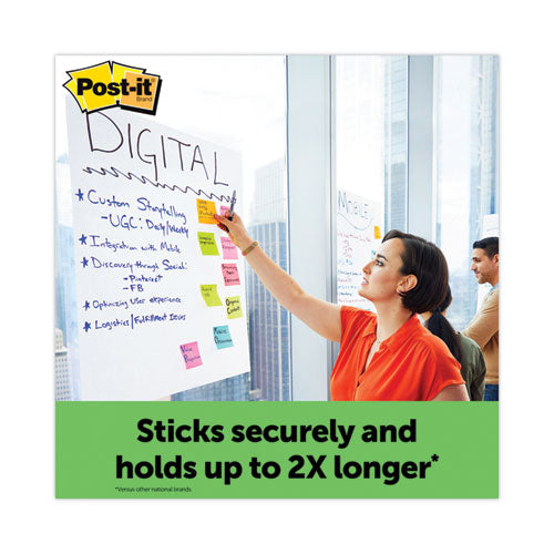 Image of Post-it® Easel Pads Super Sticky Vertical-Orientation Self-Stick Easel Pads, Green Headband, Unruled, 25 x 30, White, 30 Sheets, 2/Carton