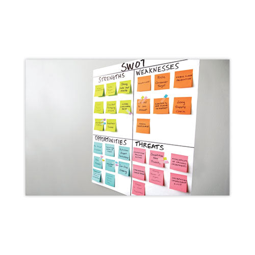 Image of Post-it® Easel Pads Super Sticky Vertical-Orientation Self-Stick Easel Pads, Green Headband, Unruled, 25 x 30, White, 30 Sheets, 2/Carton