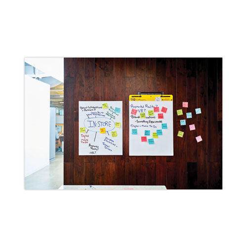 Image of Post-it® Easel Pads Super Sticky Vertical-Orientation Self-Stick Easel Pad Value Pack, Green Headband, Unruled, 25 x 30, White, 30 Sheets, 6/Carton