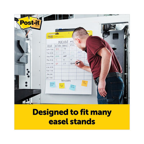 Image of Post-it® Easel Pads Super Sticky Vertical-Orientation Self-Stick Easel Pads, Quadrille Rule (1 sq/in), 25 x 30, White, 30 Sheets, 2/Carton