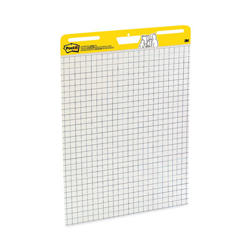 Image of Post-it® Easel Pads Super Sticky Vertical-Orientation Self-Stick Easel Pads, Quadrille Rule (1 sq/in), 25 x 30, White, 30 Sheets, 2/Carton