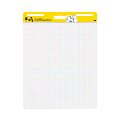Image of Post-it® Easel Pads Super Sticky Vertical-Orientation Self-Stick Easel Pad Value Pack, Quadrille Rule (1 sq/in), 25 x 30, White, 30 Sheets, 4/Carton