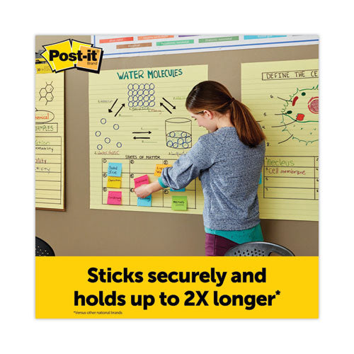 Image of Post-it® Easel Pads Super Sticky Vertical-Orientation Self-Stick Easel Pads, Presentation Format (1.5" Rule), 25 x 30, Yellow, 30 Sheets, 2/Carton