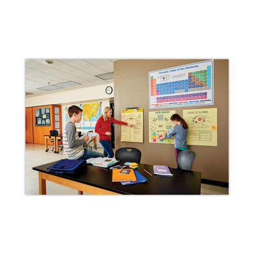 Image of Post-it® Easel Pads Super Sticky Vertical-Orientation Self-Stick Easel Pads, Presentation Format (1.5" Rule), 25 x 30, Yellow, 30 Sheets, 2/Carton