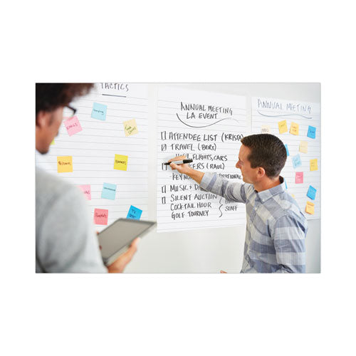 Image of Post-it® Easel Pads Super Sticky Vertical-Orientation Self-Stick Easel Pads, Presentation Format (1.5" Rule), 25 x 30, White, 30 Sheets, 2/Pack