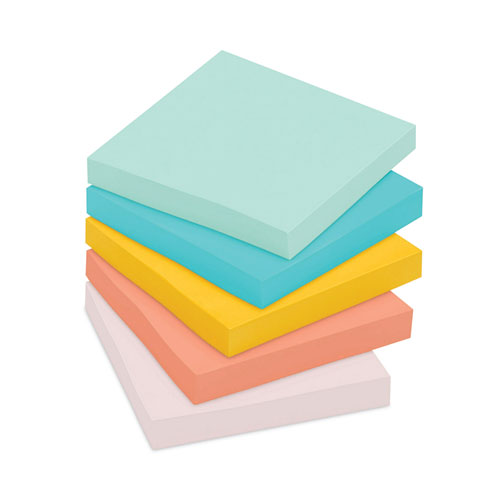 Image of Post-it® Notes Original Pads in Beachside Cafe Collection Colors, 3" x 3", 100 Sheets/Pad, 12 Pads/Pack