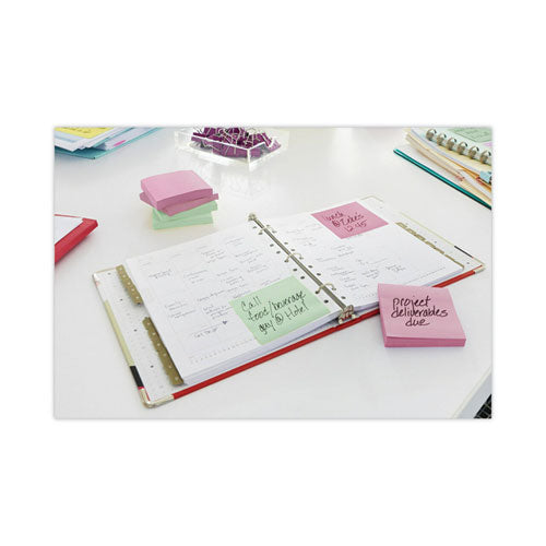 Image of Post-it® Notes Original Pads in Beachside Cafe Collection Colors, 3" x 3", 100 Sheets/Pad, 12 Pads/Pack