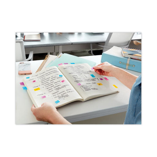Image of Post-it® Flags Standard Page Flags in Dispenser, Bright Blue, 50 Flags/Dispenser, 2 Dispensers/Pack