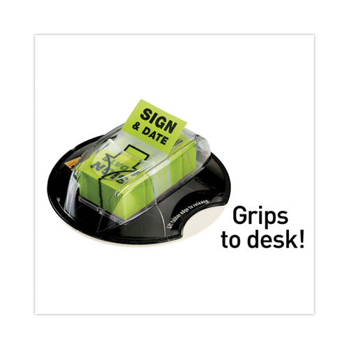 Image of Post-it® Flags Page Flags In Dispenser, "sign And Date", Bright Green, 200 Flags/dispenser