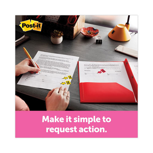 Image of Post-it® Flags Page Flags In Dispenser, "sign Here", Yellow, 200 Flags/dispenser