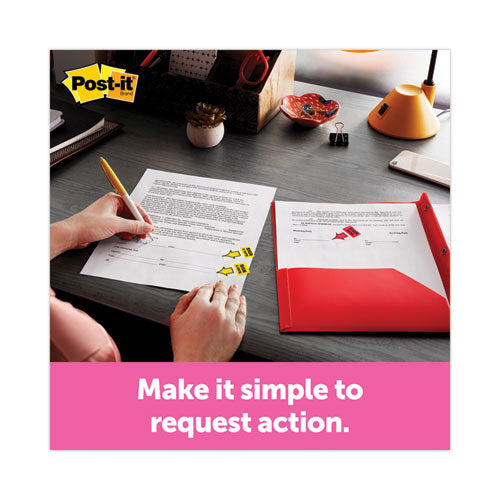 Image of Post-it® Flags High Volume Flag Dispenser, "sign Here", Red, 200 Flags/dispenser