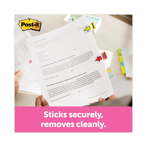 Image of Post-it® Flags Arrow Message 1" Page Flags, "Notarize," Yellow, 50 Flags/Dispenser, 2 Dispensers/Pack