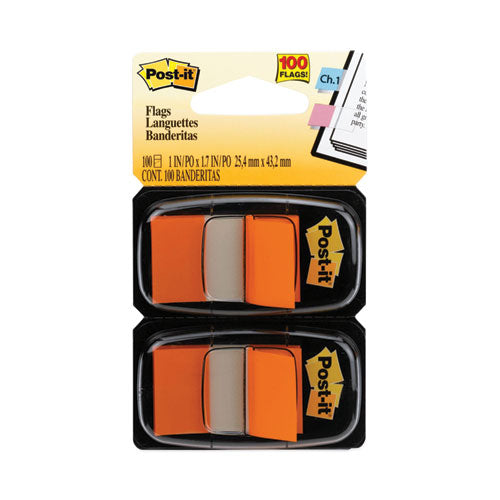 Image of Post-it® Flags Standard Page Flags in Dispenser, Orange, 50 Flags/Dispenser, 2 Dispensers/Pack