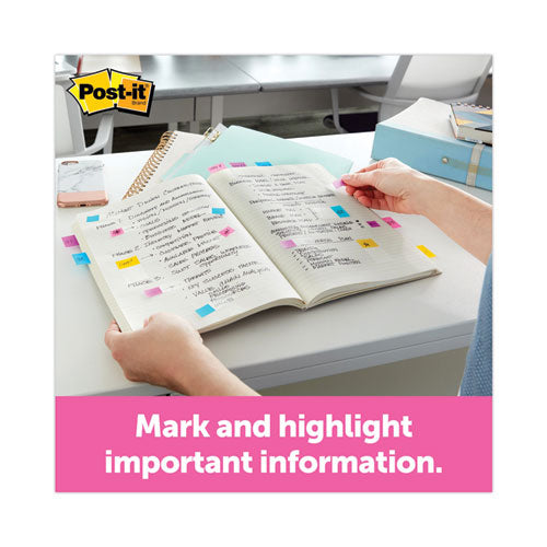 Image of Post-it® Flags Page Flag Value Pack, Assorted, 200 1" Flags + Highlighter with 50 0.5" Flags