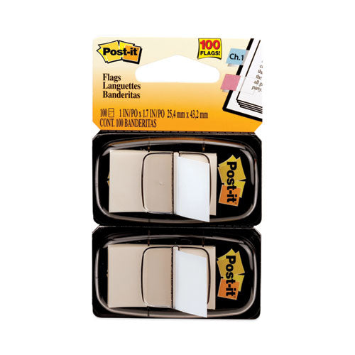 Image of Post-it® Flags Standard Page Flags in Dispenser, White, 50 Flags/Dispenser, 2 Dispensers/Pack