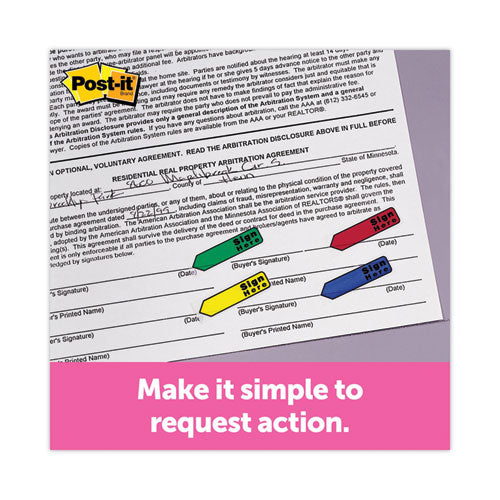 Image of Post-it® Flags Arrow 0.5" Page Flags, Assorted Primary/Brights, 252/Pack