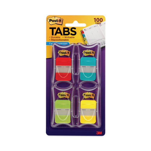 Image of Post-it® Tabs 1" Plain Solid Color Tabs, 1/5-Cut, Assorted Colors, 1" Wide, 100/Pack