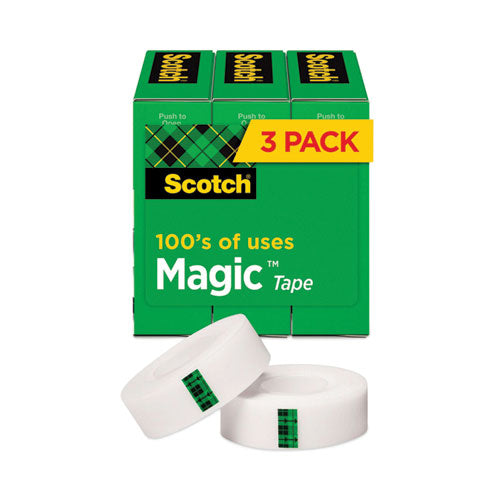 Image of Scotch® Magic Tape Refill, 1" Core, 0.75" X 83.33 Ft, Clear, 3/pack