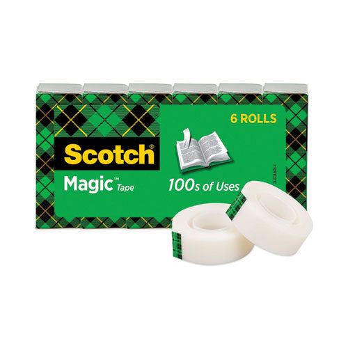 Image of Scotch® Magic Tape Refill, 1" Core, 0.75" X 83.33 Ft, Clear, 6/pack
