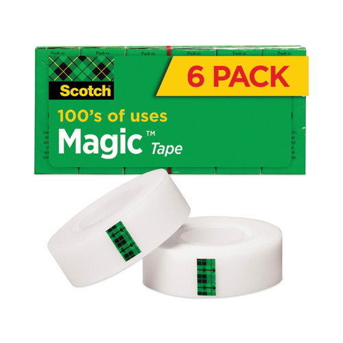Image of Scotch® Magic Tape Refill, 1" Core, 0.75" X 83.33 Ft, Clear, 6/pack