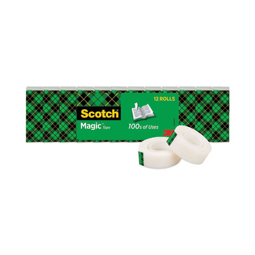 Image of Scotch® Magic Tape Value Pack, 1" Core, 0.75" X 83.33 Ft, Clear, 12/pack