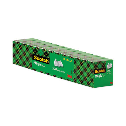 Image of Scotch® Magic Tape Value Pack, 1" Core, 0.75" X 83.33 Ft, Clear, 12/pack