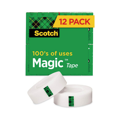 Image of Scotch® Magic Tape Value Pack, 1" Core, 0.75" X 83.33 Ft, Clear, 12/pack