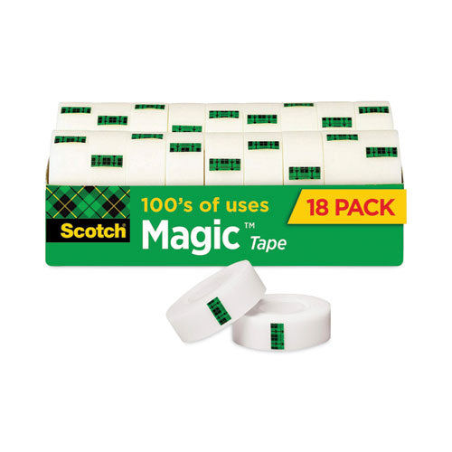 Image of Scotch® Magic Tape Cabinet Pack, 1" Core, 0.75" X 83.33 Ft, Clear, 18/pack