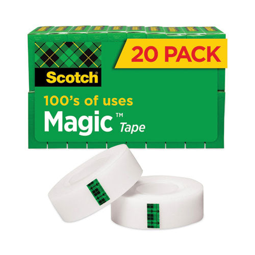 Image of Scotch® Magic Tape Value Pack, 1" Core, 0.75" X 83.33 Ft, Clear, 20/pack