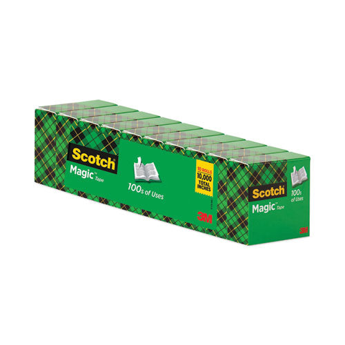 Image of Scotch® Magic Tape Value Pack, 1" Core, 0.75" X 83.33 Ft, Clear, 10/pack