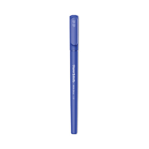Image of Paper Mate® Write Bros. Ballpoint Pen, Stick, Medium 1 Mm, Blue Ink, Blue Barrel, Dozen