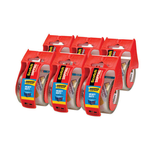 Image of Scotch® 3850 Heavy-Duty Packaging Tape With Dispenser, 1.5" Core, 1.88" X 66.66 Ft, Clear, 6/pack
