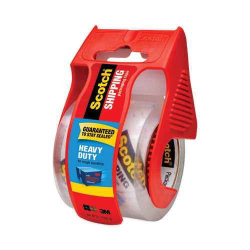 Image of Scotch® 3850 Heavy-Duty Packaging Tape With Dispenser, 1.5" Core, 1.88" X 66.66 Ft, Clear, 6/pack