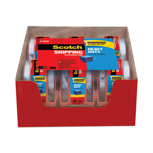 Image of Scotch® 3850 Heavy-Duty Packaging Tape With Dispenser, 1.5" Core, 1.88" X 66.66 Ft, Clear, 6/pack