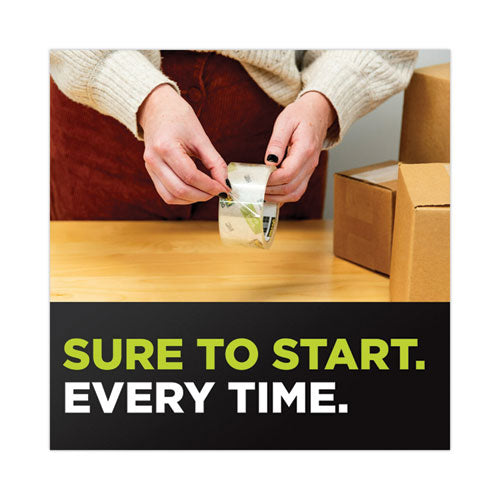 Image of Scotch® Sure Start Packaging Tape With Dispenser, 1.5" Core, 1.88" X 22.2 Yds, Clear, 6/pack