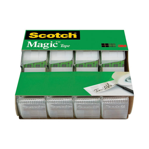 Image of Scotch® Magic Tape In Handheld Dispenser, 1" Core, 0.75" X 25 Ft, Clear, 4/pack