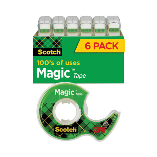 Image of Scotch® Magic Tape In Handheld Dispenser, 1" Core, 0.75" X 54.17 Ft, Clear, 6/pack