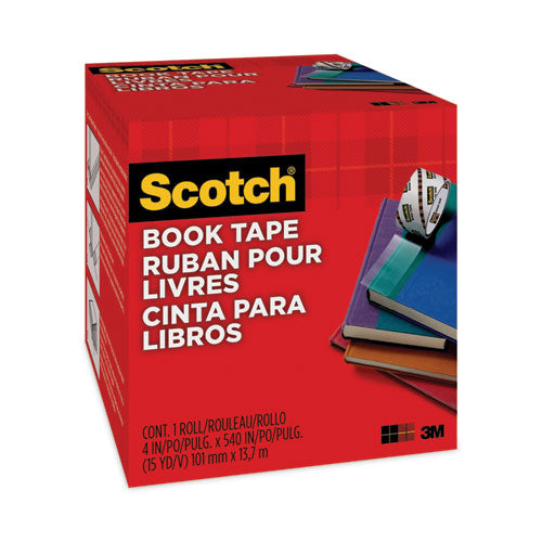 Image of Scotch® Book Tape, 3" Core, 4" X 15 Yds, Clear