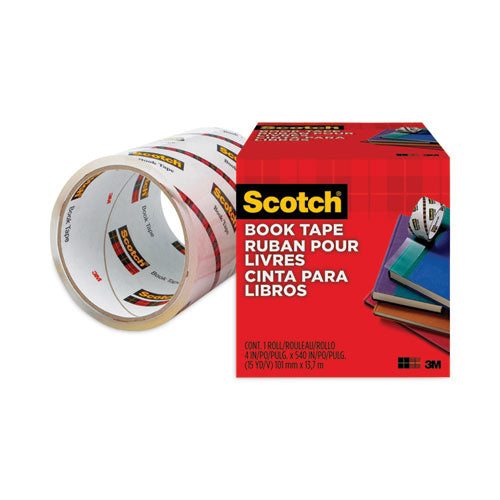 Image of Scotch® Book Tape, 3" Core, 4" X 15 Yds, Clear