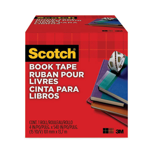 Image of Scotch® Book Tape, 3" Core, 4" X 15 Yds, Clear