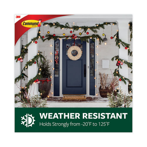 Image of Command All Weather Hooks and Strips, Small, Plastic, Clear, 16 Clips and 20 Strips/Pack