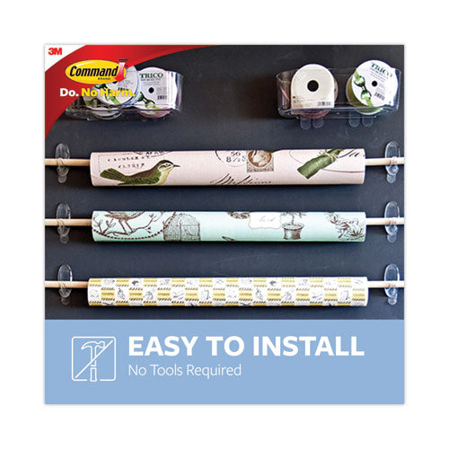 Image of Command Clear Hooks and Strips, Medium, Plastic, 2 lb Capacity, 50 Hooks with 50 Adhesive Strips/Carton
