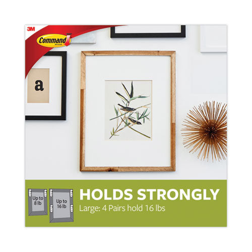 Image of Command Picture Hanging Strips, Value Pack, Large, Removable, Holds Up To 16 Lbs, 0.75 X 3.65, White, 120 Pairs/pack