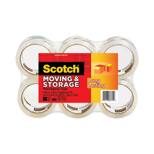 Image of Scotch® Storage Tape, 3" Core, 1.88" X 54.6 Yds, Clear, 6/pack