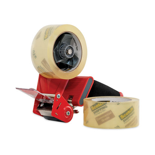 Image of Scotch® Packaging Tape Dispenser With Two Rolls Of Tape, 3" Core, For Rolls Up To 0.75" X 60 Yds, Red