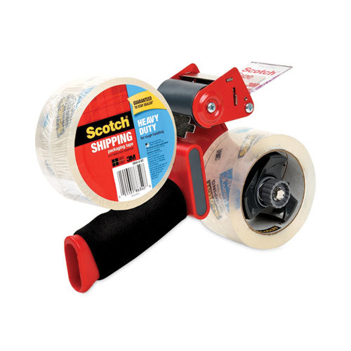 Image of Scotch® Packaging Tape Dispenser With Two Rolls Of Tape, 3" Core, For Rolls Up To 2" X 60 Yds, Red